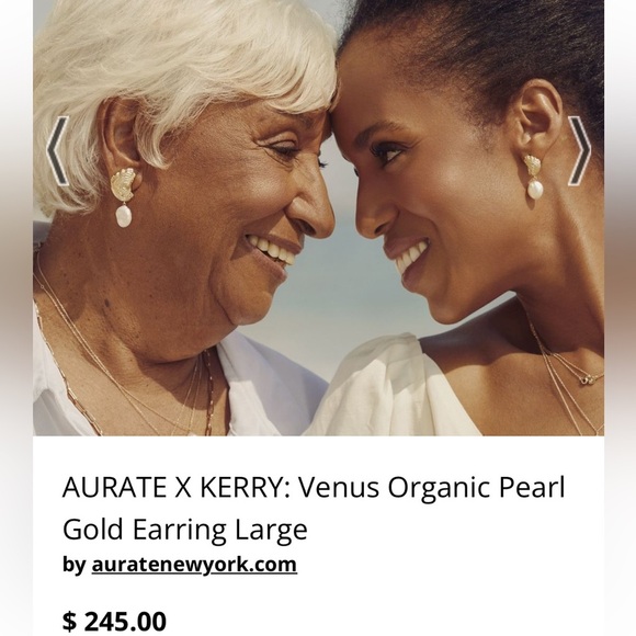Aurate X Kerry Venus Organic Pearl Gold Earring - Picture 9 of 16